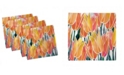 Ambesonne Tulip Set of 4 Napkins, 18" x 18"